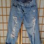 Vintage LEVIS 501 distressed destroyed 3 Button Fly cropped medium Wash Jeans -Size 27 -5 Pockets