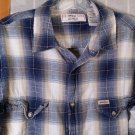 Levi Strauss Signature Vintage Fit Plaid FLANNEL Shirt - Long Sleeve M Light Blue Cowboy Shirt