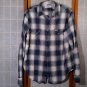 Levi Strauss Signature Vintage Fit Plaid FLANNEL Shirt - Long Sleeve M Light Blue Cowboy Shirt