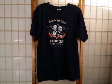 President Barack Obama - Change Can Happen - 2008 Campaign - Blue T-Shirt L