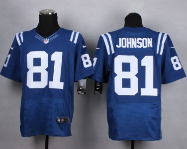 Mens Indianapolis Colts Andre Johnson Blue Elite Jersey