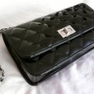 Patent quilted swing bag