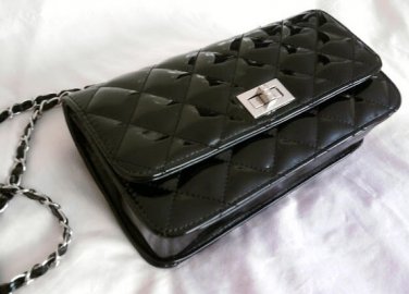 Patent quilted swing bag