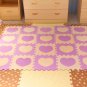 EVA Foam Beige&Purple Love Rug Kid Puzzle Play Mat Baby Crawling Mats 30X30X1cm