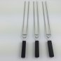 3pc’s Row U BBQ Roast Barbecue Needle Skewers Wooden Handle Stainless Steel Fork