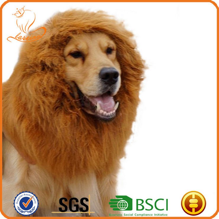 Exclusive Pet Dog Cat Lion Wig Lionhead Set Dog Collar
