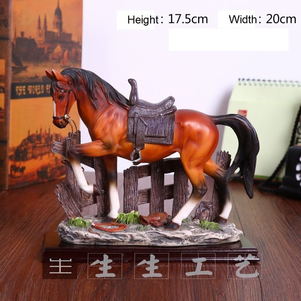 Home Decor Realistic Resin Wild Horse Models Statues Pure Hand-Polished Figurine