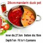 Size 28CM - Stainless Steel Pots Divided Duck Hot Pan Thick Stew Pot Serving Bowl
