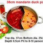 Size 38CM - Stainless Steel Pots Divided Duck Hot Pan Thick Stew Pot Serving Bowl