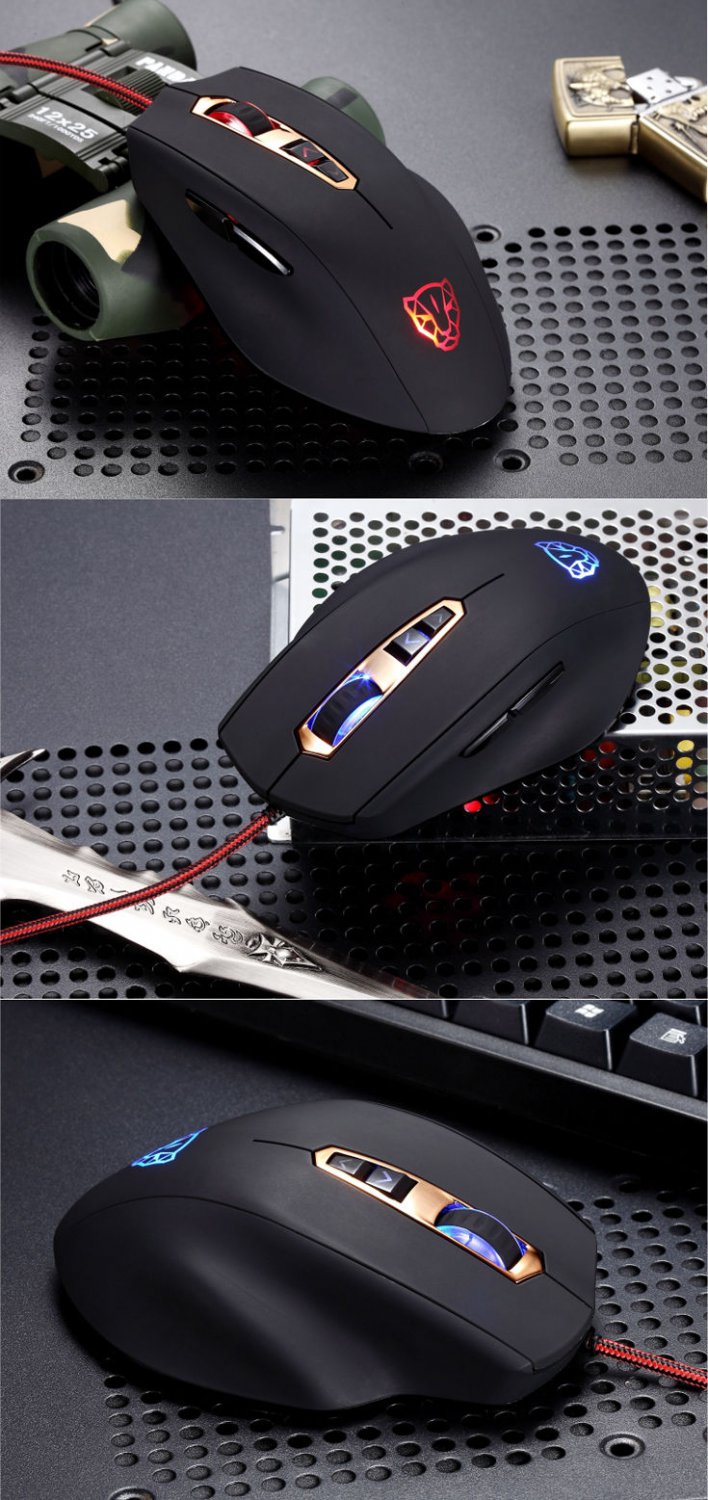 Motospeed Gaming Mouse V7 Ghost Leopard Mice Range 500-5000DPI PC Laptop Gamer