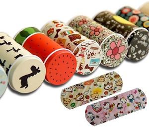 4 x Tins Cute Cartoon Design Waterproof Band Aid Tin Box First Aid Bandage Gift