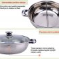 28CM 304 STAINLESS STEEL Pots Duck S Pan Thick Induction Gas Cookers + Lid