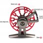 Ultra-Light Aluminum Alloy Metal Wheel Raft Fishing Tackle Front Drag Round Reel - Red Color