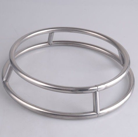 L Size Stainless Steel Pot Rack Creative Round Double Rings Stand Anti-Hot Frying Pan
