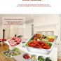 33CM Stainless Steel Thick Square Fondue Pots Duck Hot Pan Grid Soup Pot (Broth)