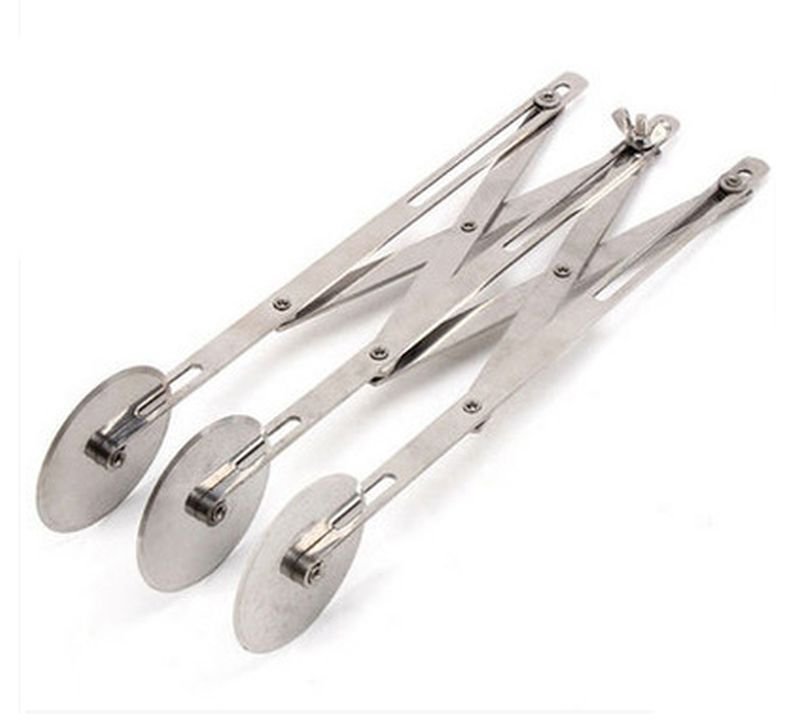 3-Wheel Expandable Stainless Steel Dough Wheel Pizza ...