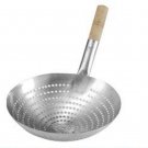 SIZE 26CM Stainless Steel Deep Basket Food Strainer Colander with Wooden Handle
