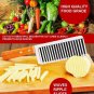 Stainless Steel Ripple Wave Knife French Fries Knife Potato Cutter with Wooded Handle