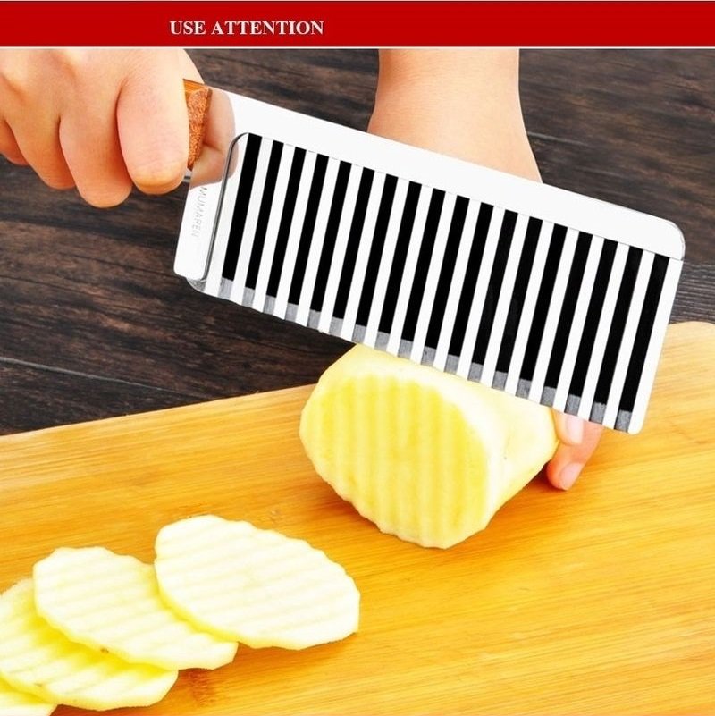 Stainless Steel Ripple Wave Knife French Fries Knife Potato Cutter with ...