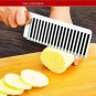 Stainless Steel Ripple Wave Knife French Fries Knife Potato Cutter with Wooded Handle