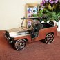 Color Red Wine Fiery Vintage Chariot Handmade Ornament Wrought Iron Plating Metal Jeep