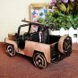 Color Red Wine Fiery Vintage Chariot Handmade Ornament Wrought Iron Plating Metal Jeep