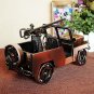 Color Red Wine Fiery Vintage Chariot Handmade Ornament Wrought Iron Plating Metal Jeep