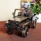 Color Black Fiery Vintage Chariot Handmade Ornament Wrought Iron Plating Metal Jeep