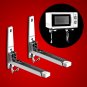 304 Stainless Steel Foldable Microwave Oven Storage Shelf Rack Tray Wall Bracket With Hook