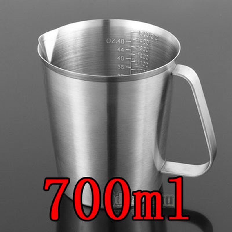 700ML Thickened 304 Stainless Steel Measuring Cup Milk Tea Coffee OZ ML CC Scale