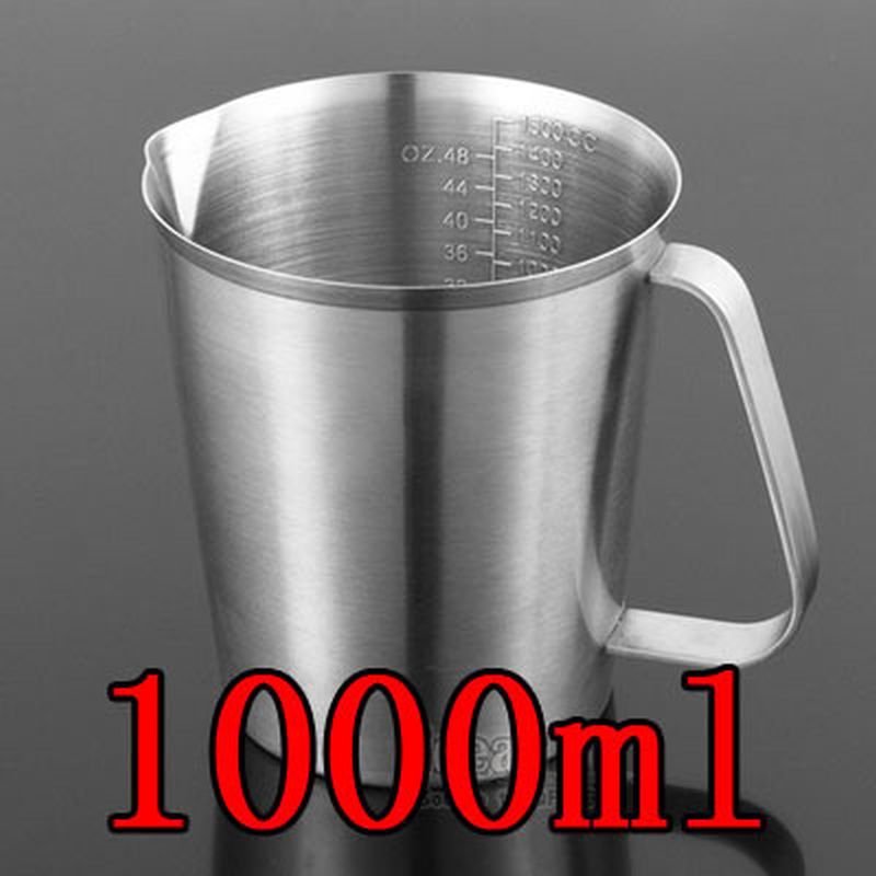 1000ML Thick 304 Stainless Steel Measuring Cup Milk Tea Coffee OZ ML CC Scale