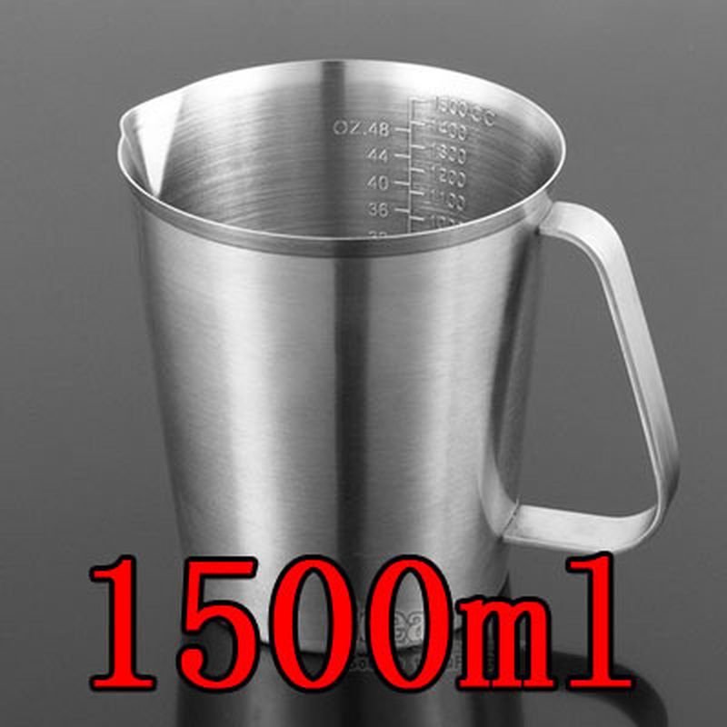 1500ML Thick 304 Stainless Steel Measuring Cup Milk Tea Coffee OZ ML CC Scale
