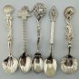 COLOR SILVER 5 Pcs/Set Alloy Vintage Small Creative Retro Style Coffee Tea Spoon