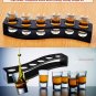 S-Shaped Wooden Tray Bar Club Small Bullets Cup Holder 6 Holes + Gift 26ml Glass