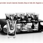 Black U-Shaped Tray Bar Club Small Bullets Cup Holder 6 Holes + Gift 40ml Glass
