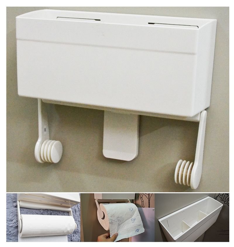 Toilet Roll Paper Towel Holder Refrigerator Storage Box