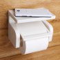 White ABS Bathroom Roll Paper Holder Cell Mobile Phones Shelf Toilet Towel Rack