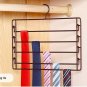 COLOR BRONZE Metal 4-Tier Swing-Arm Pants Hangers Towel Holder Removable Rack