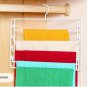COLOR WHITE Metal 4-Tier Swing-Arm Pants Hangers Towel Holder Removable Rack
