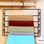 COLOR BLACK Metal 4-Tier Swing-Arm Pants Hangers Towel Holder Removable Rack