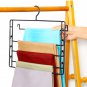 COLOR BLACK Metal 4-Tier Swing-Arm Pants Hangers Towel Holder Removable Rack
