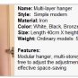 COLOR BLACK Anti-Slip Multi-Layer 5 Hanger Shirt Holder Jacket Rack