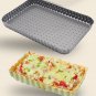 2PCS/SET Carbon Steel Round Hole Bake Square Tart Pie Pizza Rectangular Pan