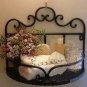 Black Wrought Iron Bathroom Toilets Shelf Decoration Flowers Soup Rack Wall-Mounted