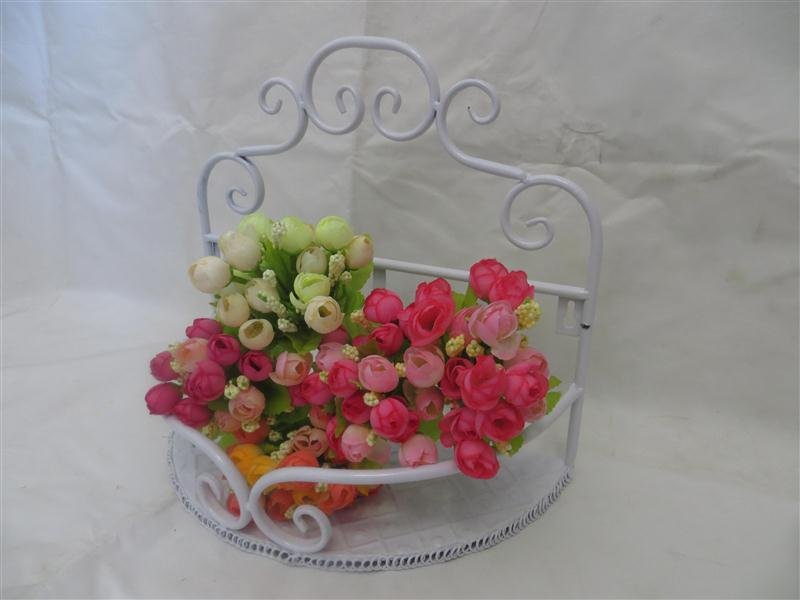 WHITE Wrought Iron Bathroom Toilets Shelf Decoration Flowers Soup Rack Wall-Mounted