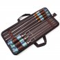 Barbecue Stainless Steel Roast Pin Skewer U-Shaped Wooden Handle Picnic 7PCS/Set
