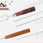 Barbecue Stainless Steel Roast Pin Skewer U-Shaped Wooden Handle Picnic 7PCS/Set