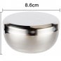 8.6x4.5CM Food School Bowl Silver Stainless Steel + Lid Rice Soup Round Basin Best Quality