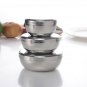 8.6x4.5CM Food School Bowl Silver Stainless Steel + Lid Rice Soup Round Basin Best Quality