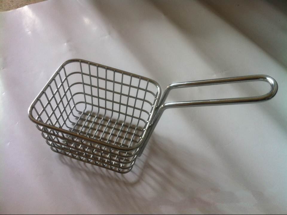 Thickened Mini Square Fried Iron Basket Serving Food Presentation Cooking Tool